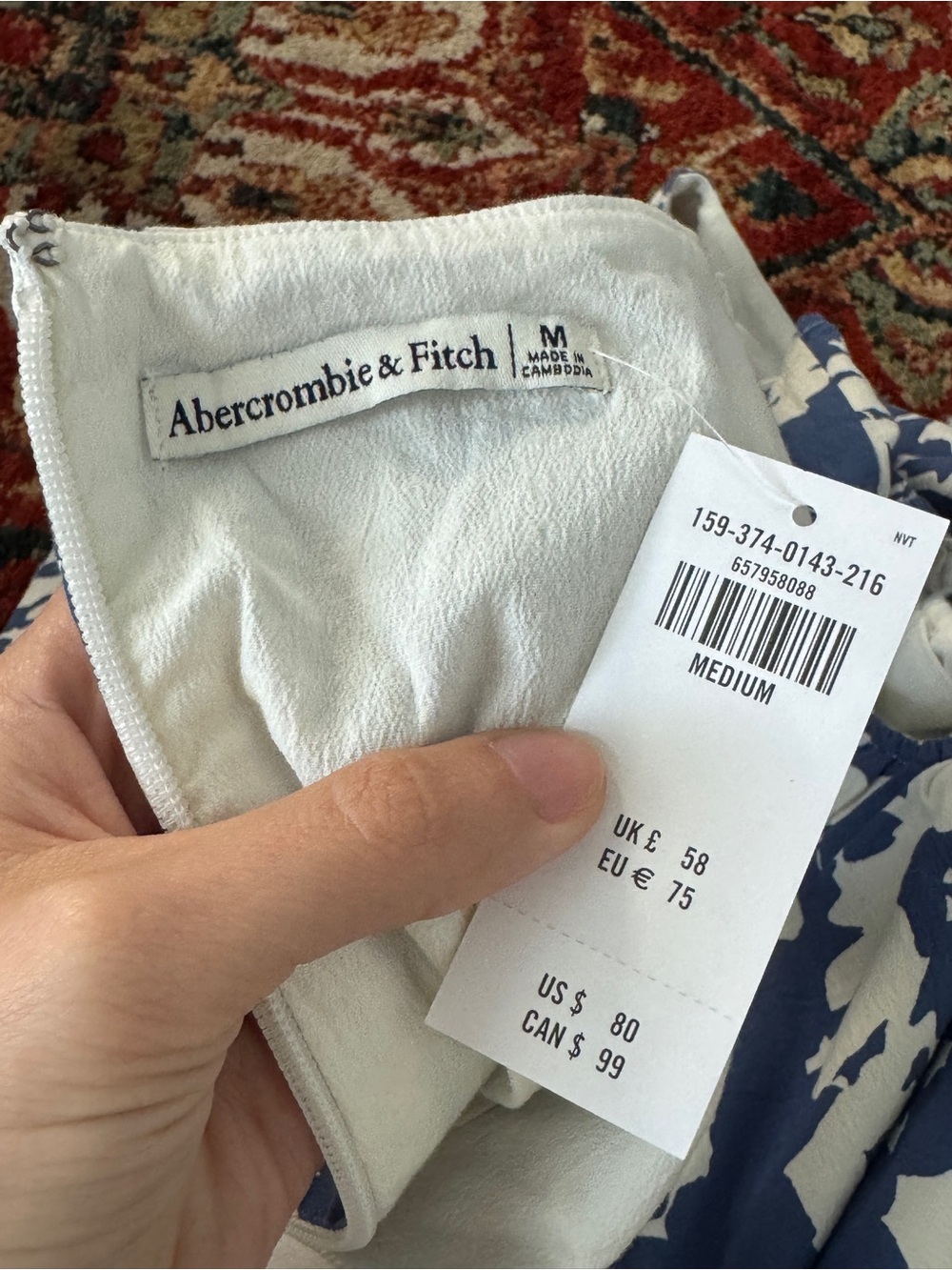 Abercrombie and Fitch Floral Stretch Cotton Cutout Mini Dress - Picture 7 of 7